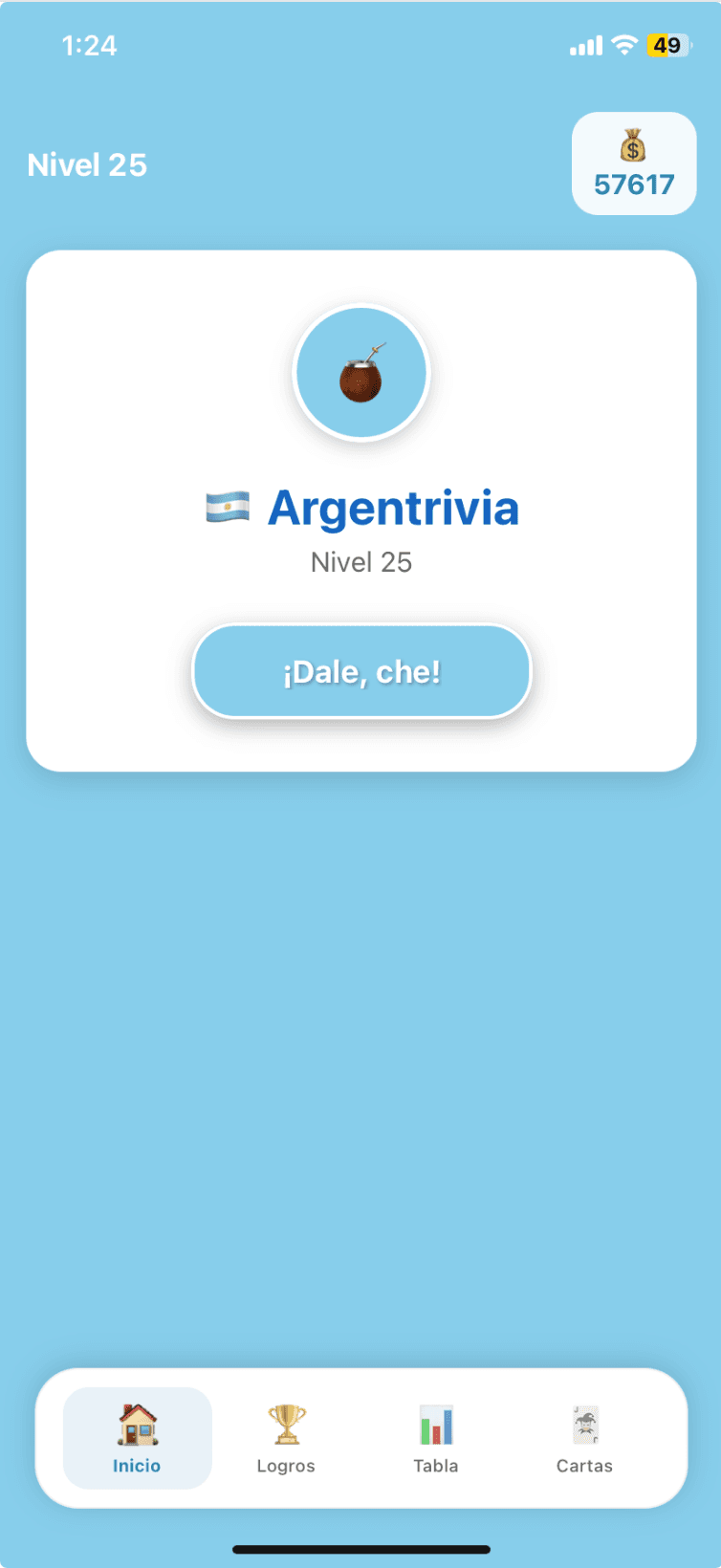 Pantalla principal de Argentrivia